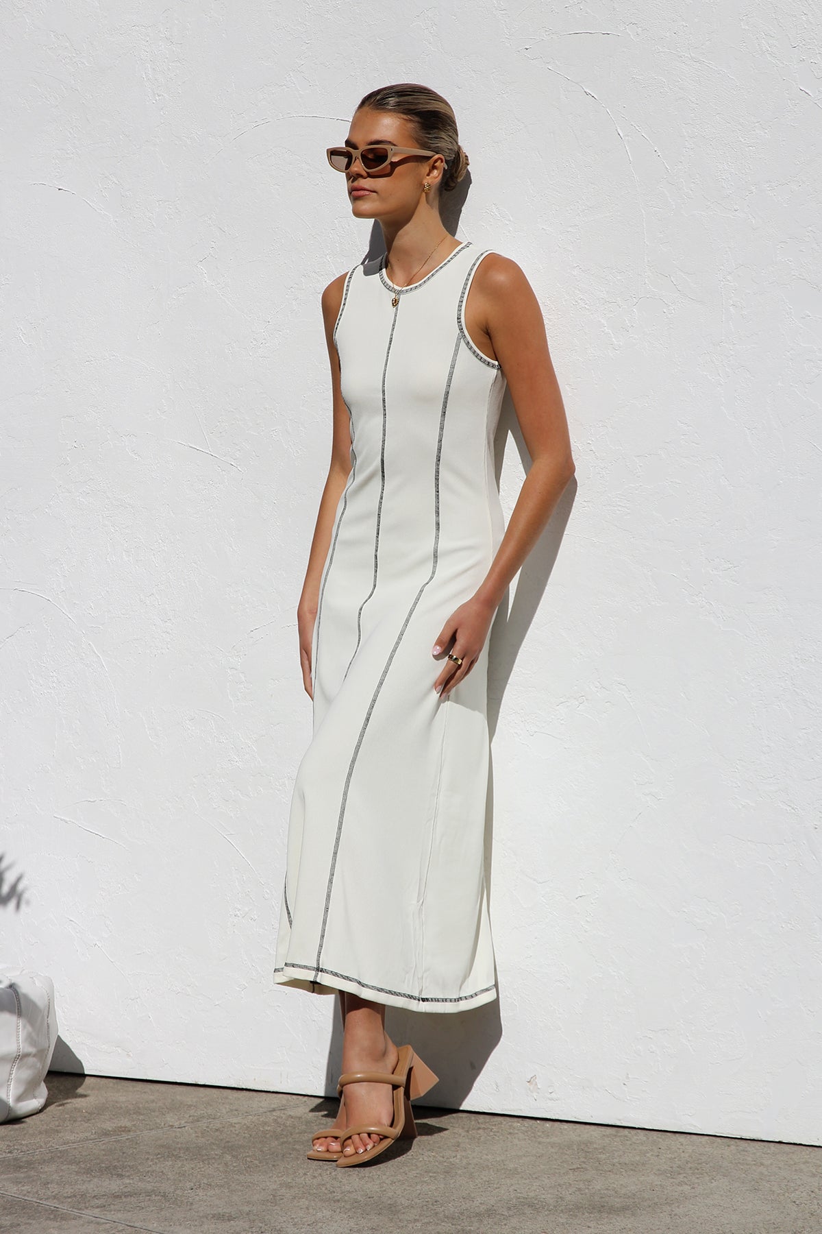Ariana Maxi Elbise-Beyaz