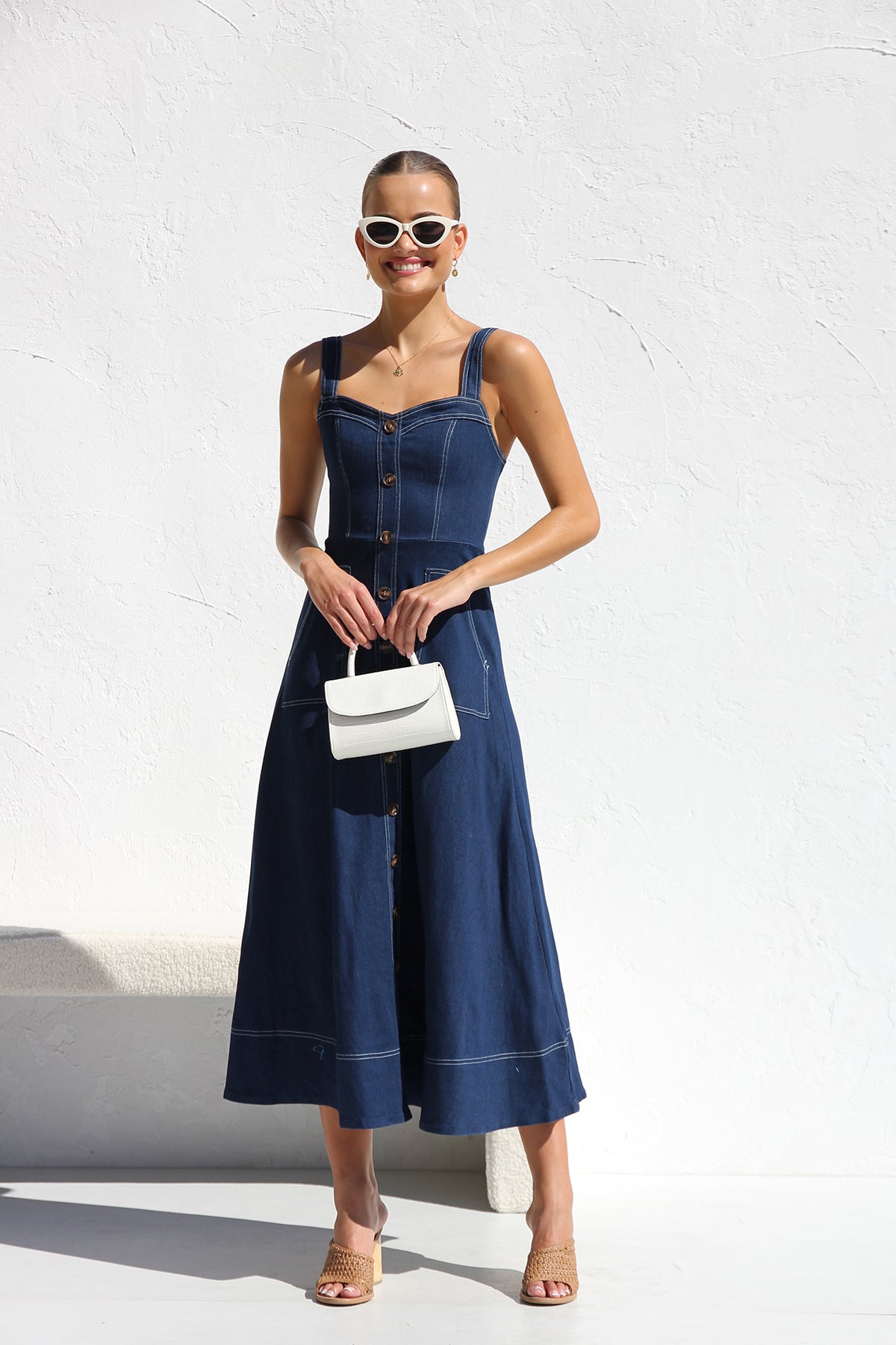 Danielle Maxi Elbise İndigo Denim