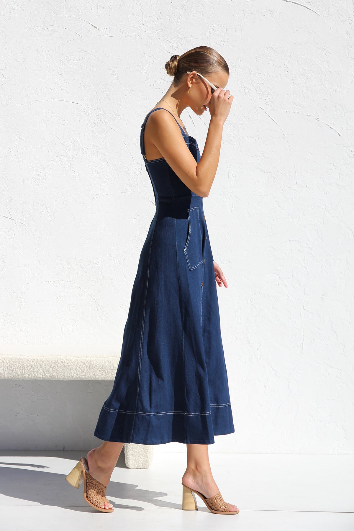 Danielle Maxi Elbise İndigo Denim