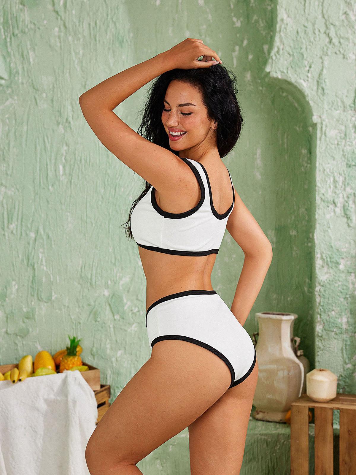 Jacoby Button Bikini İki Parçalı Beyaz Set
