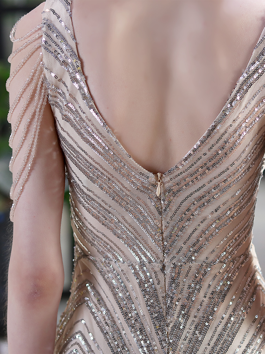 Fiona Boncuk Zincir Maxi Elbise