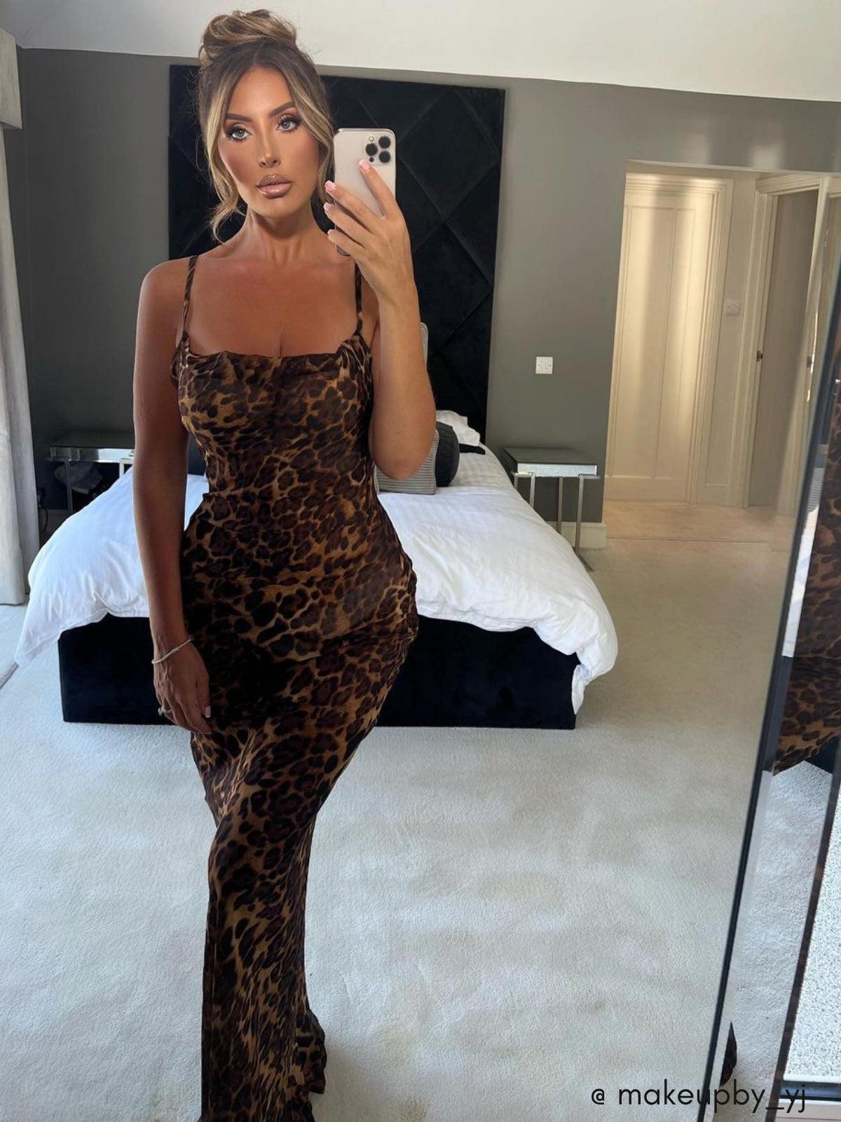 Melany Leopar Desenli Spagetti Maxi Pareo