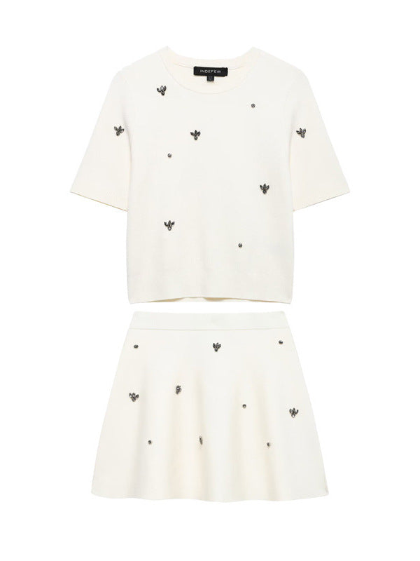 Kısa Kollu Detaylı Mini Örgü Elbise