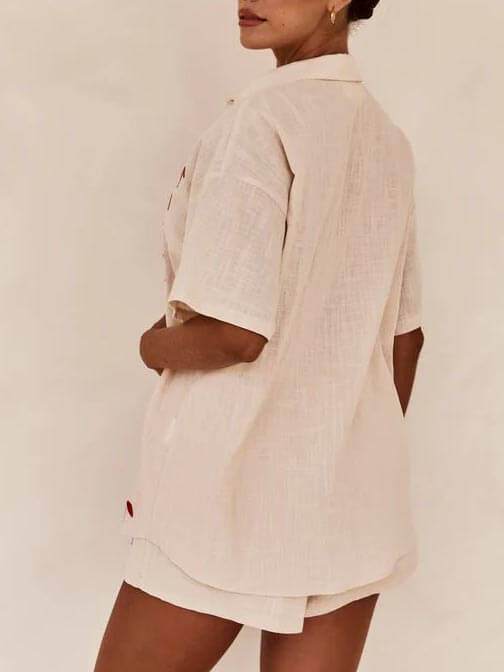 Bol Lastikli Şort-Set