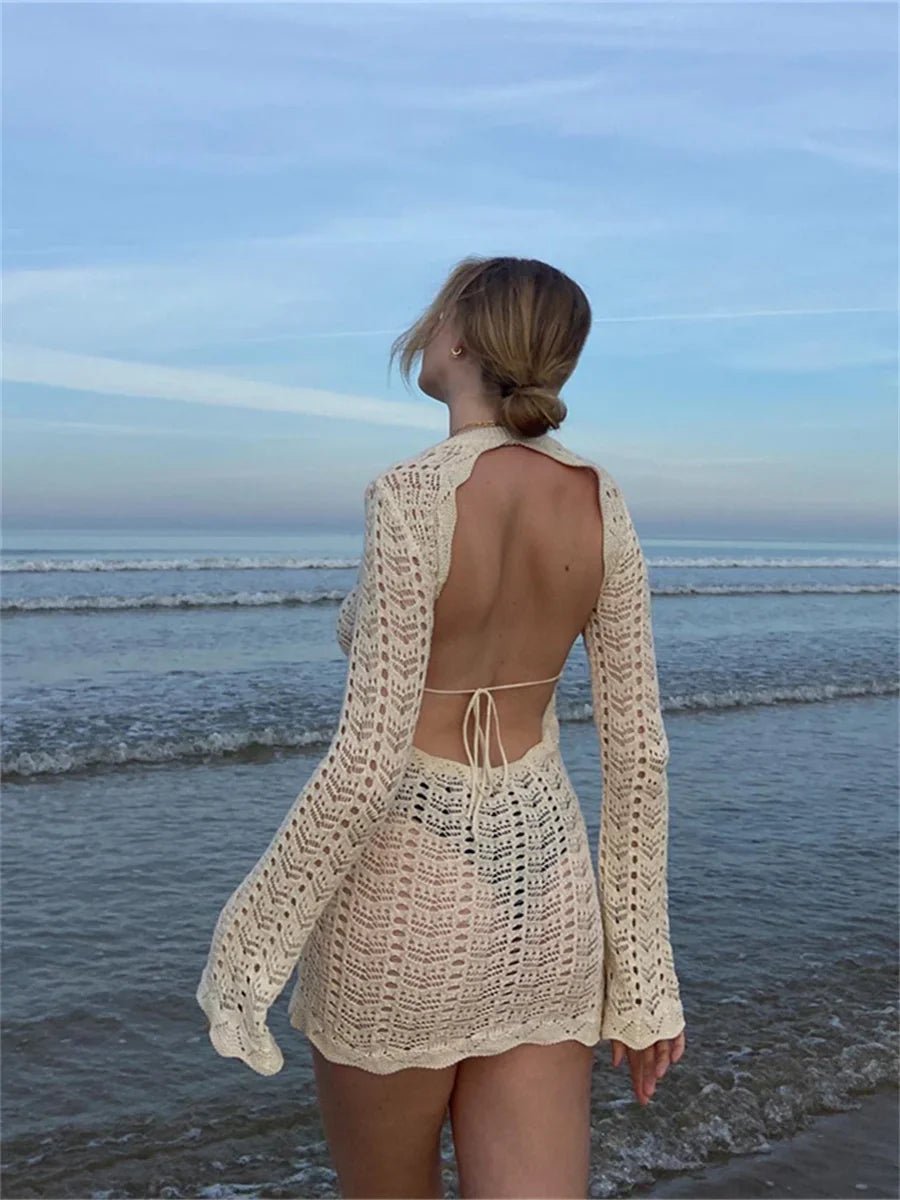 Patchwork Sırtı Açık Pareo