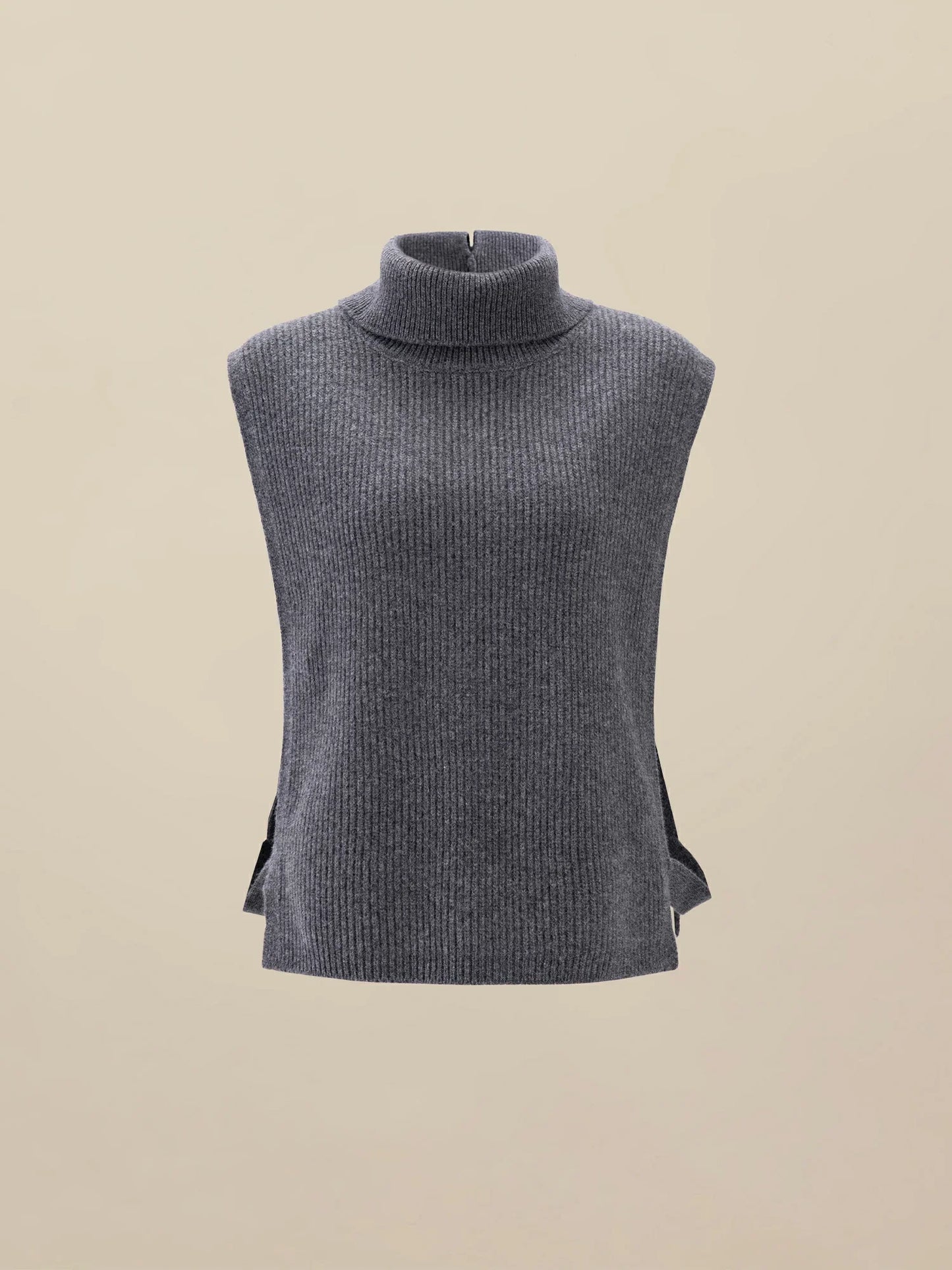 Yün Yaka Kolsuz Örme Kazak Yelek