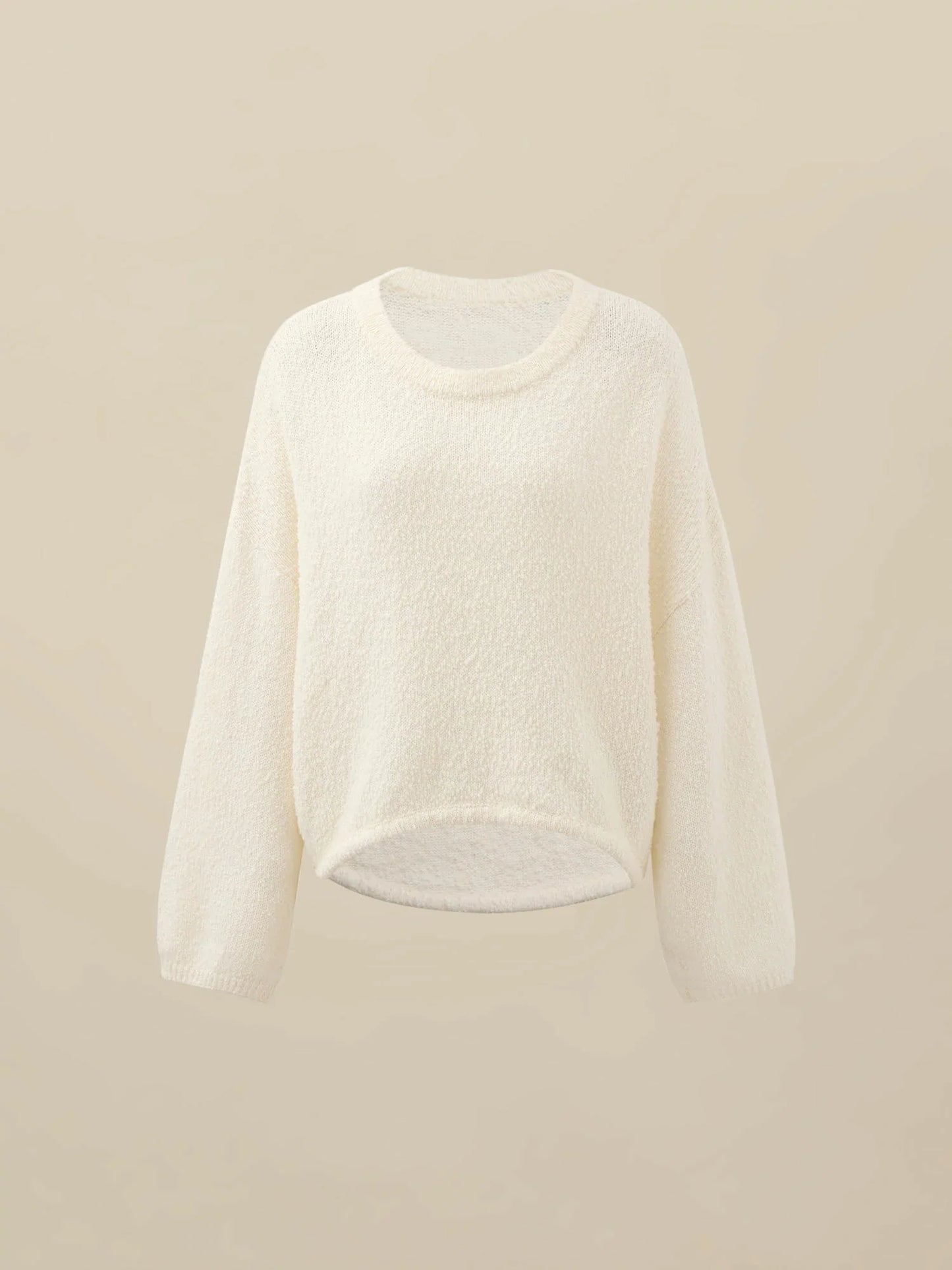 Kadın Yün Damla Omuz Örme Kazak