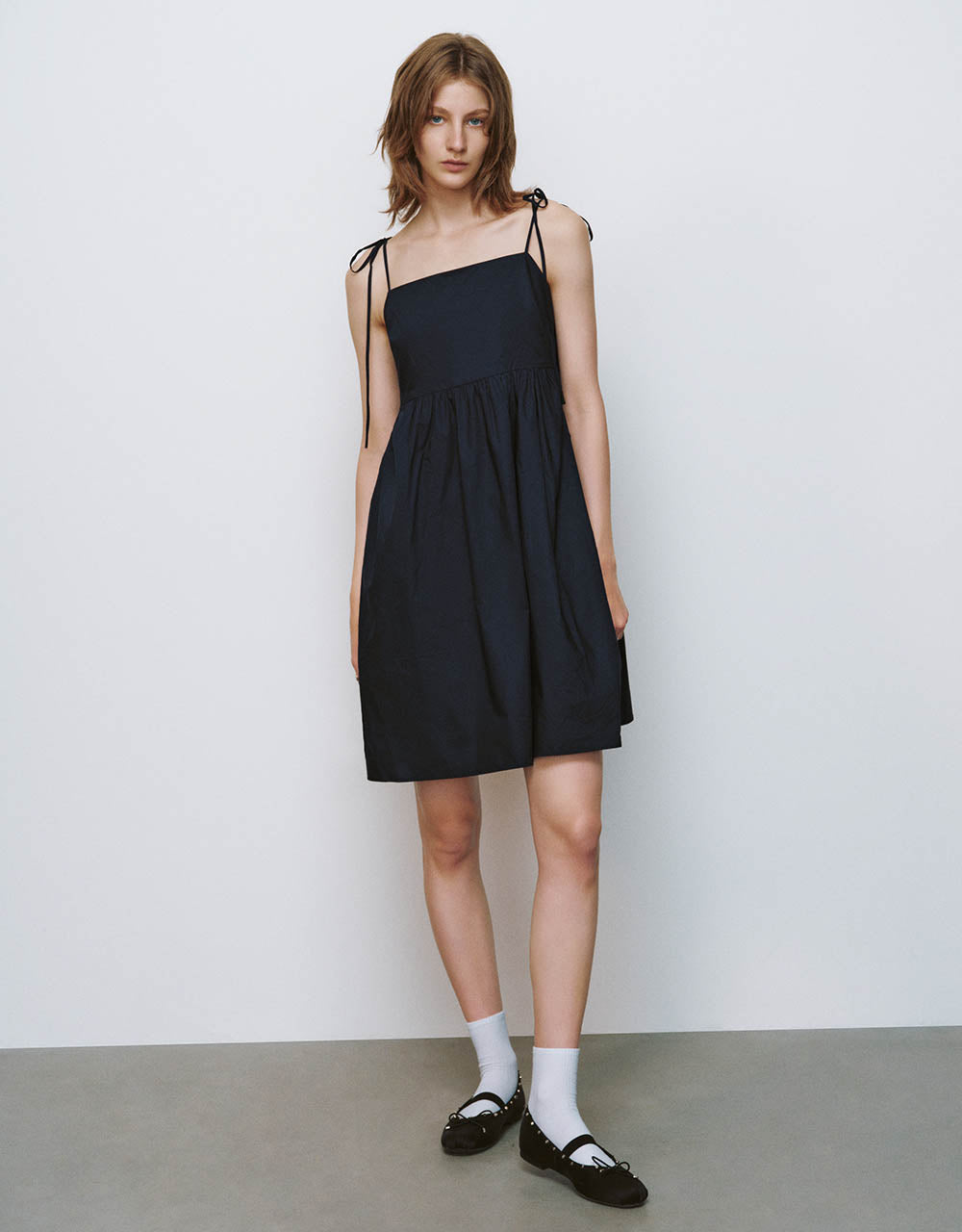 Kare Kesim Yaka A-Line Mini Elbise