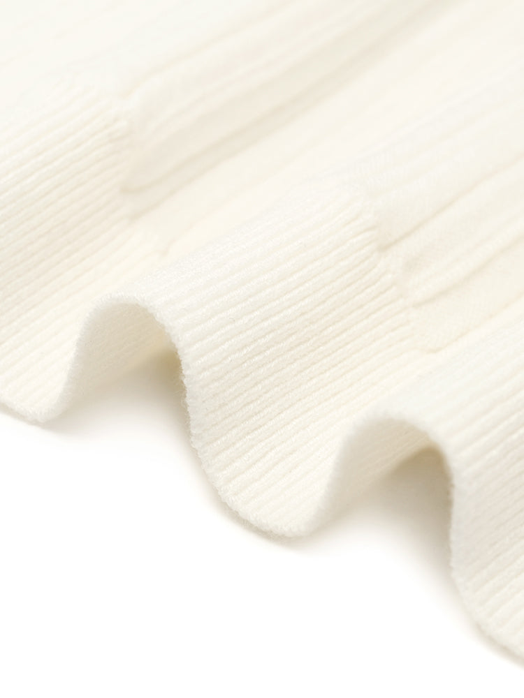 Tencel Yün Dantel Fırfırlı Kazak üst