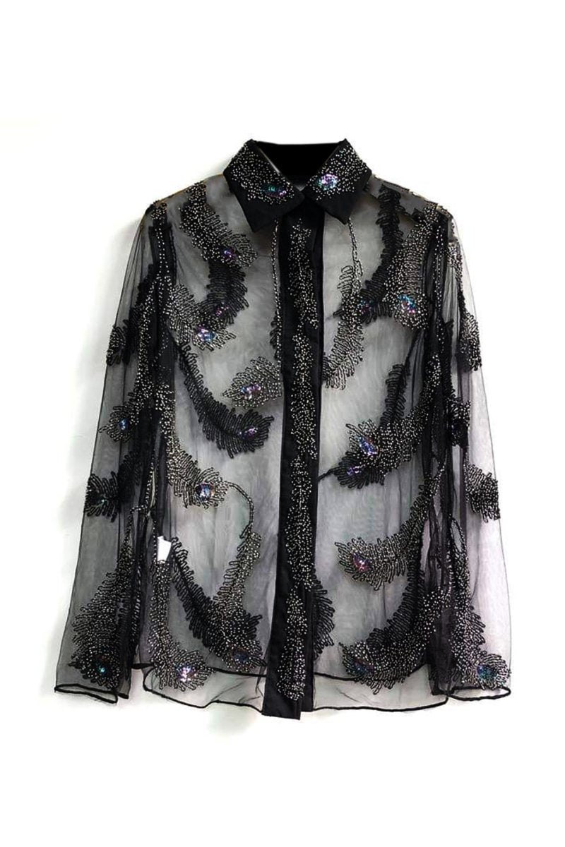 Bluzka z siateczki z koralikami Linnea