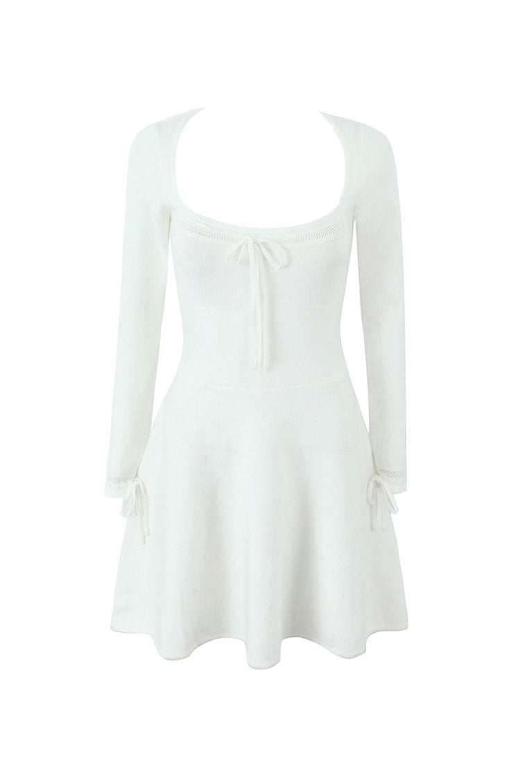 French Flare Örme Mini Elbise