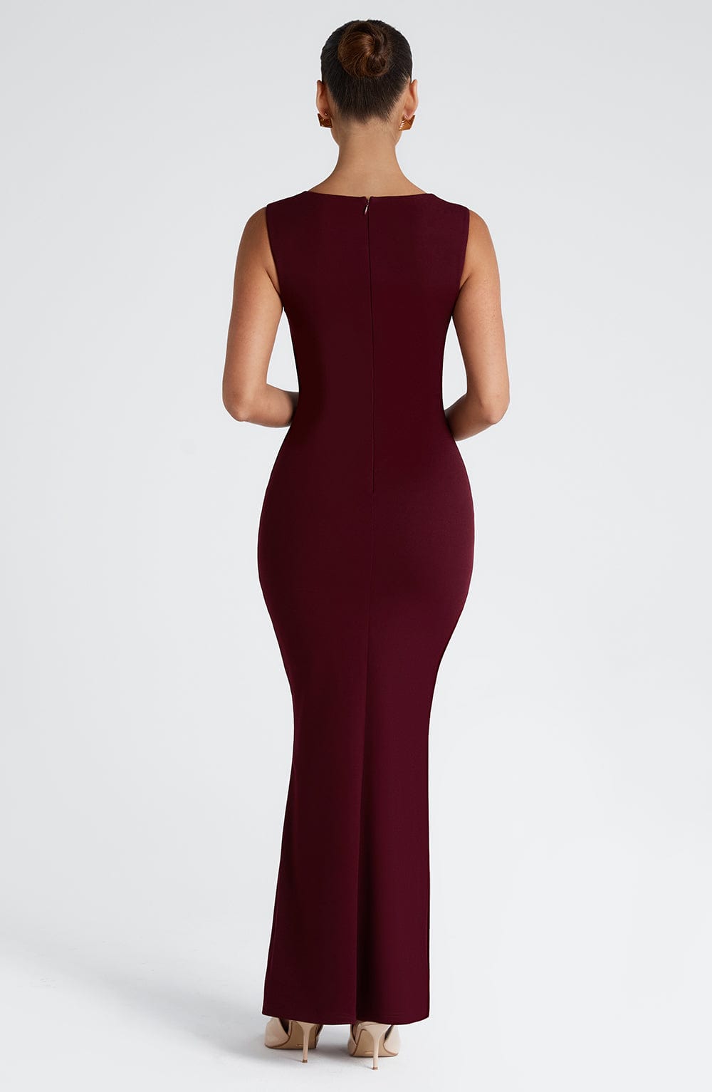 Helena Maxi Elbise - Bordo