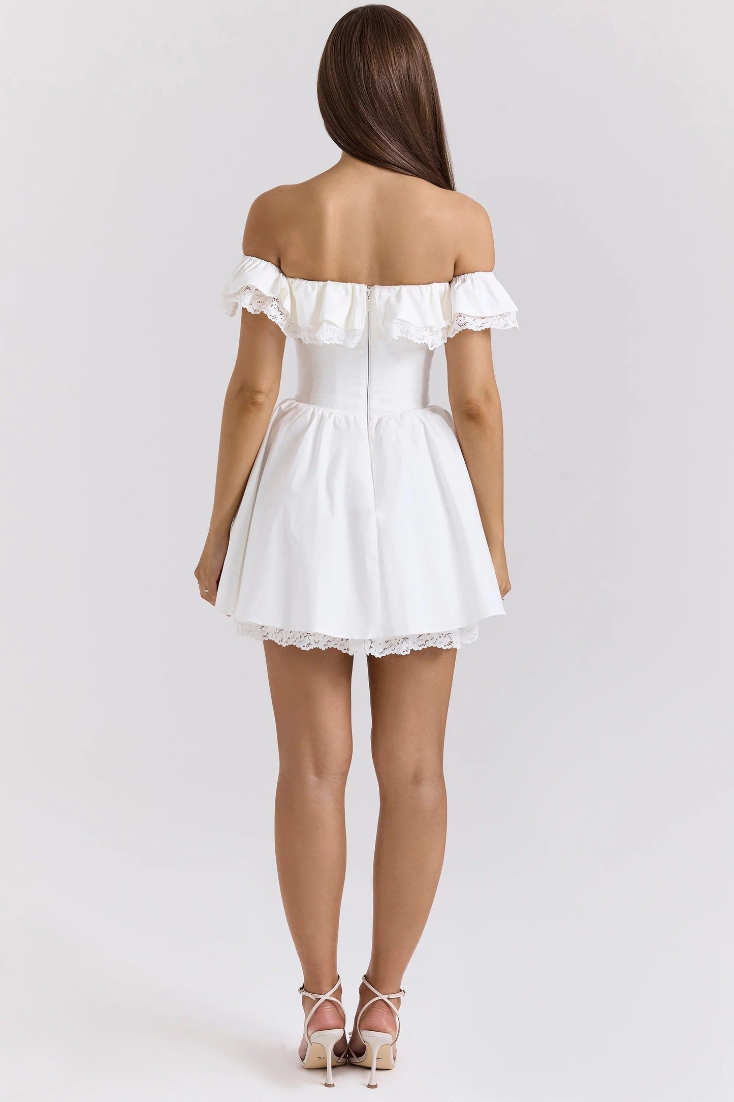 Gittel Fiyonklu Bardot Mini Elbise