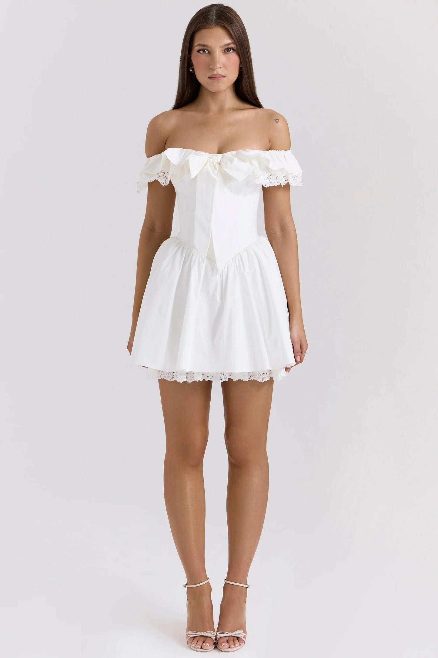 Gittel Fiyonklu Bardot Mini Elbise