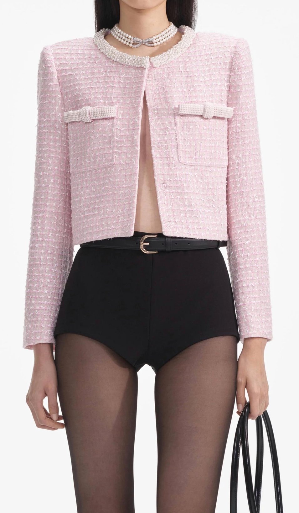 İnci Detaylı Pembe Tasarım Ceket