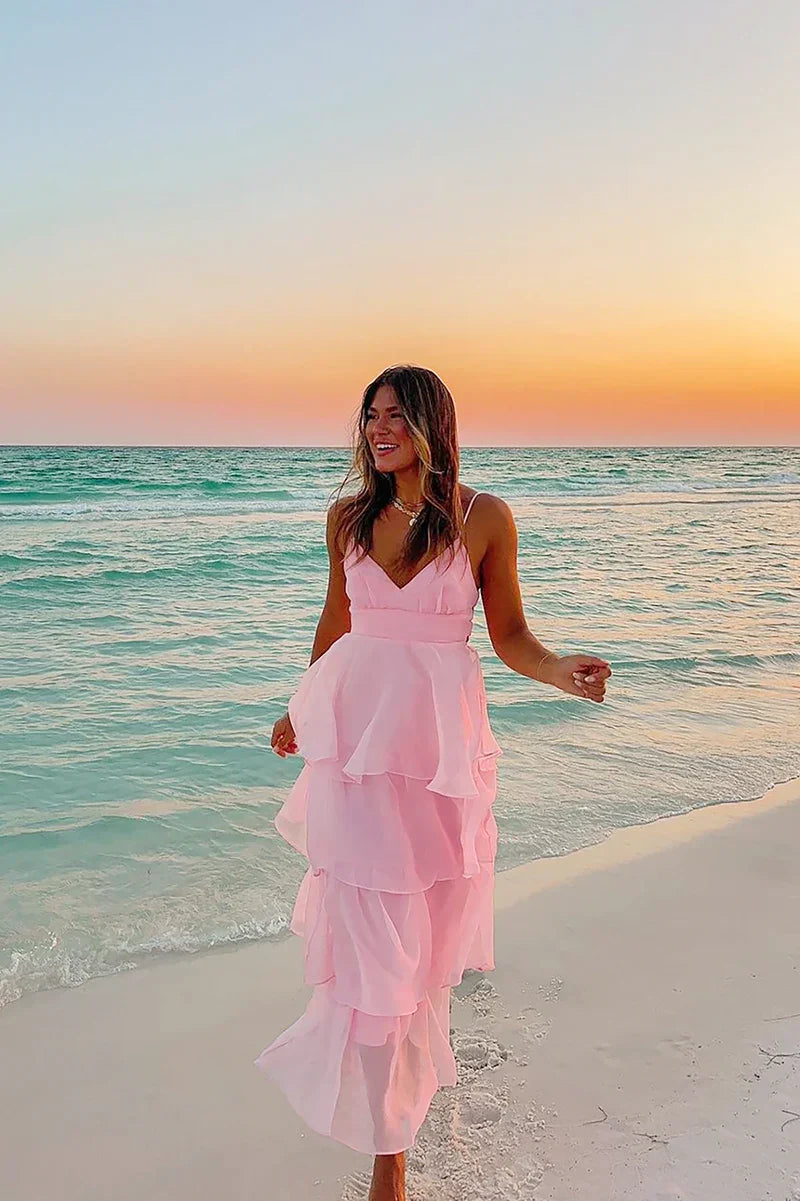 Shayla Maxi Elbise - Pembe