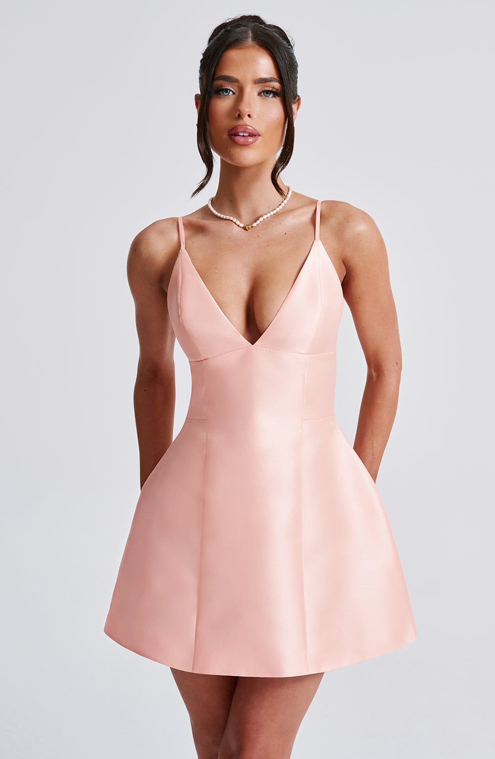 Nicole Mini Elbise - Pembe