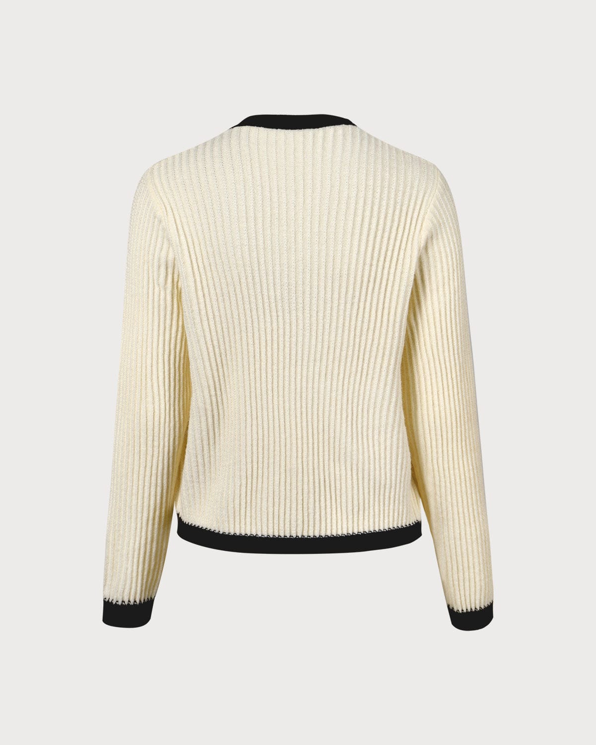 Ione Beige Round Neck Cardigan