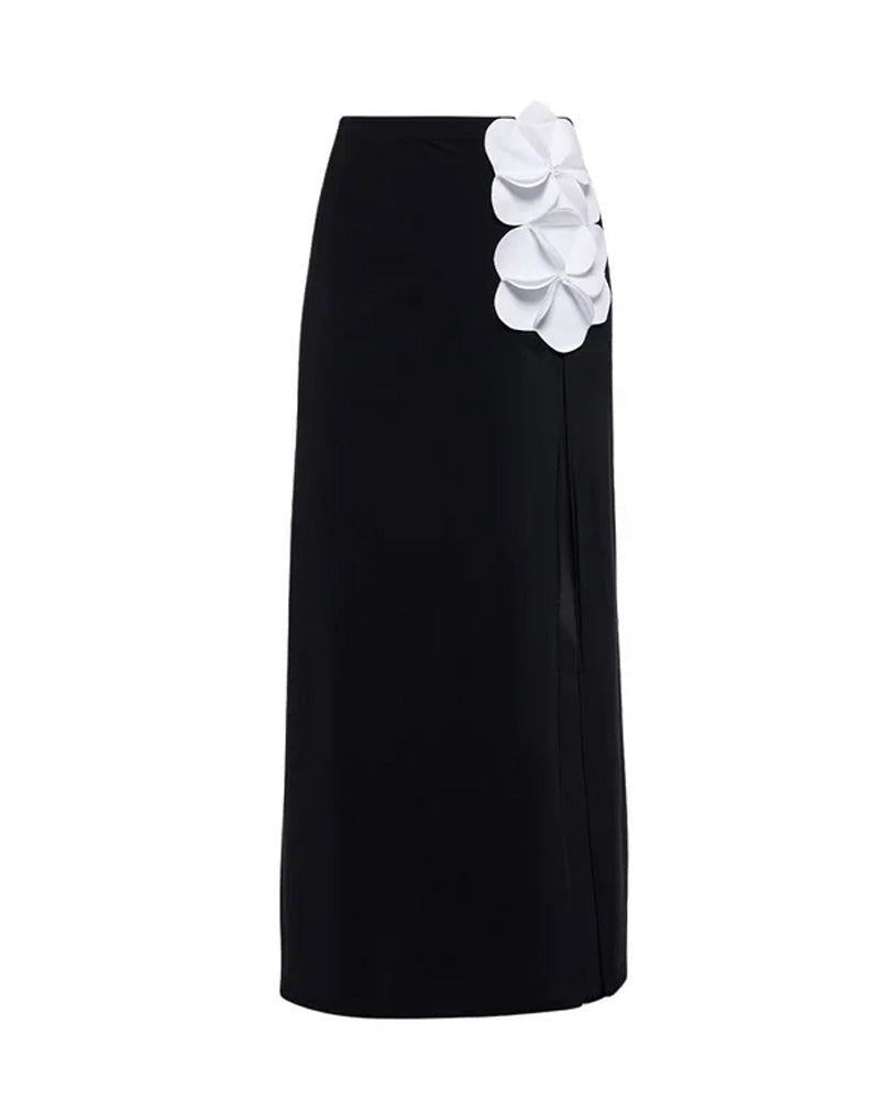 Bandeau 3D Çiçekli Tek Parça Mayo Pareo