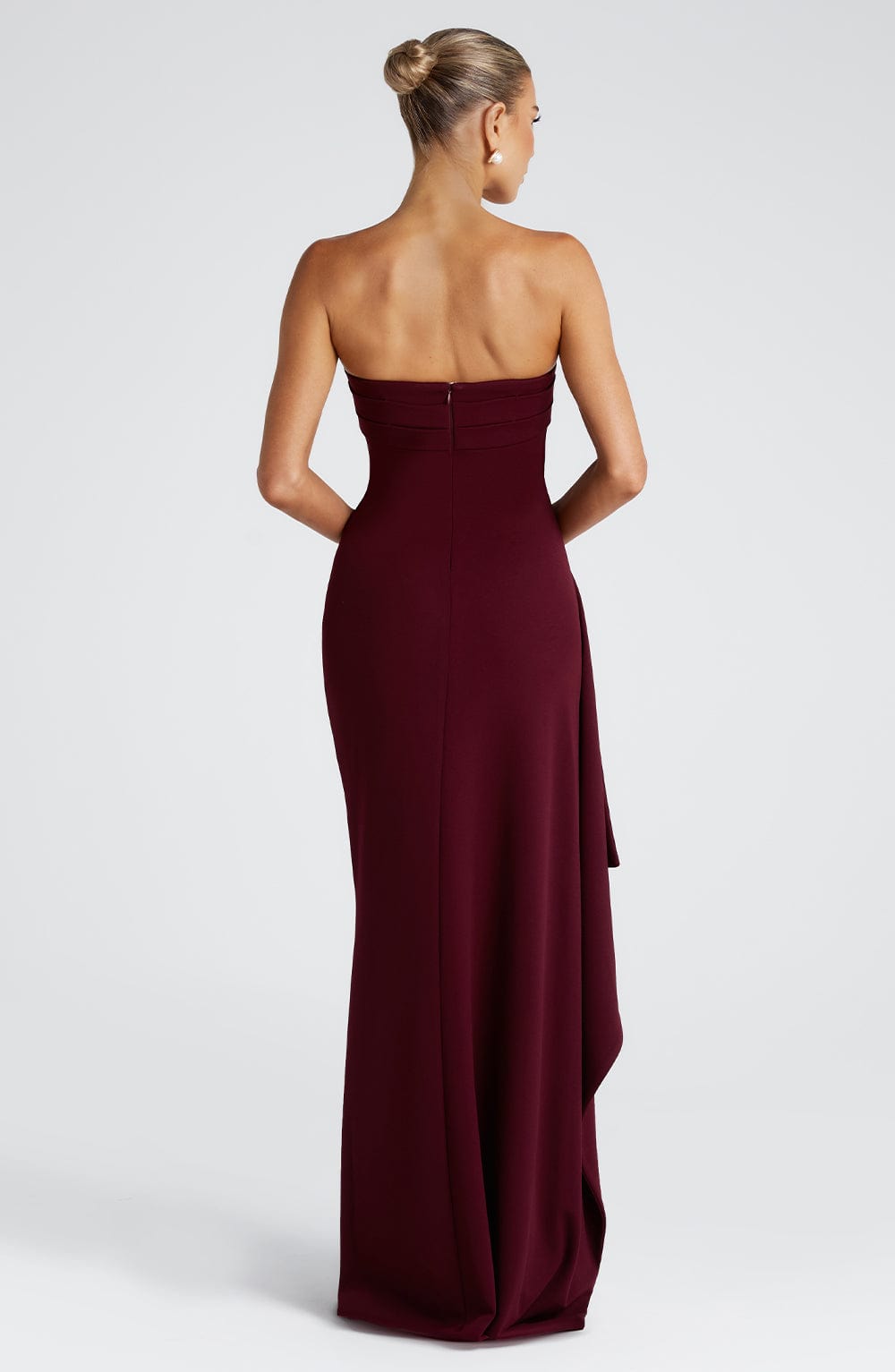 Zafira Maxi Elbise - Bordo