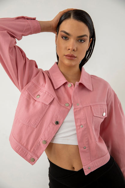 Clementine Cepli Kot Ceket-Pembe