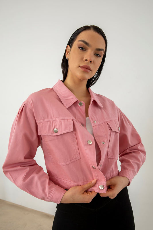 Clementine Cepli Kot Ceket-Pembe