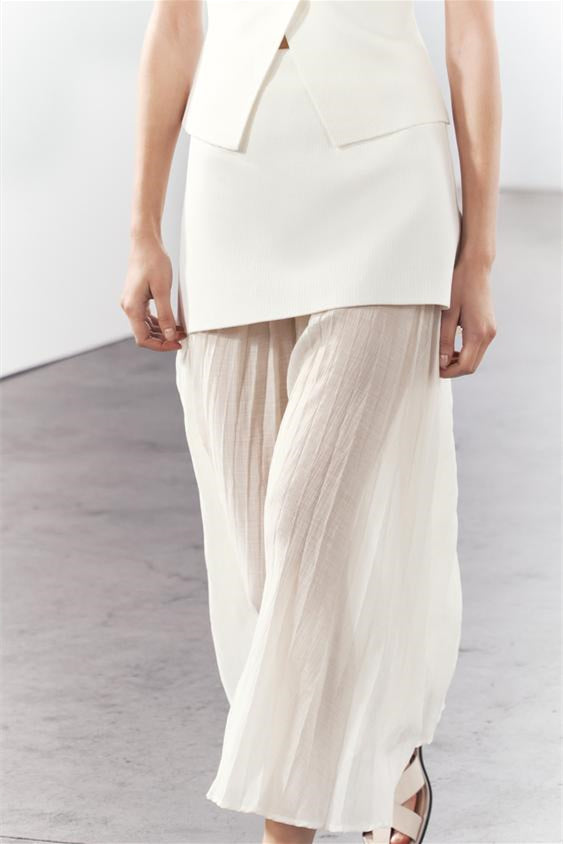 Lynn Ekli Pileli Etek Örgü Midi Takım