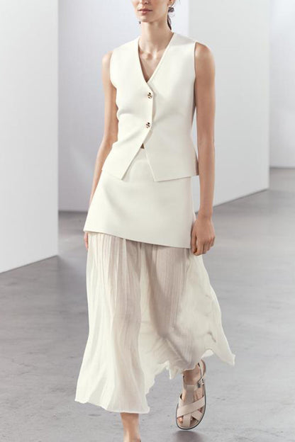 Lynn Ekli Pileli Etek Örgü Midi Takım