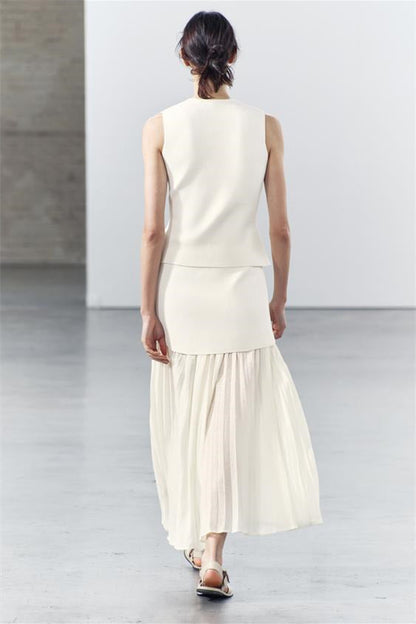 Lynn Ekli Pileli Etek Örgü Midi Takım