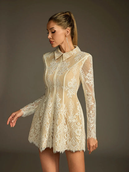 Lena Dantel Mini Elbise