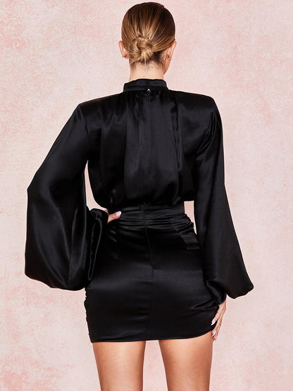 Kiran Balon Kollu Mini Elbise