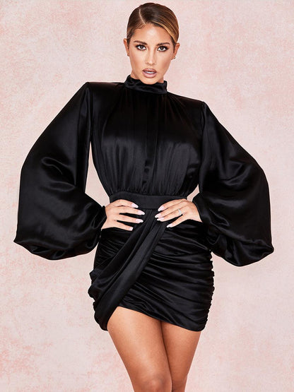 Kiran Balon Kollu Mini Elbise