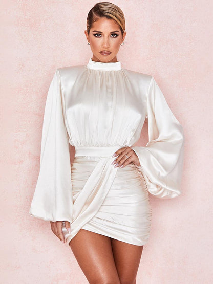 Kiran Balon Kollu Mini Elbise