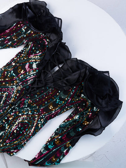 Giada Fırfırlı Denizkızı Maxi Elbise