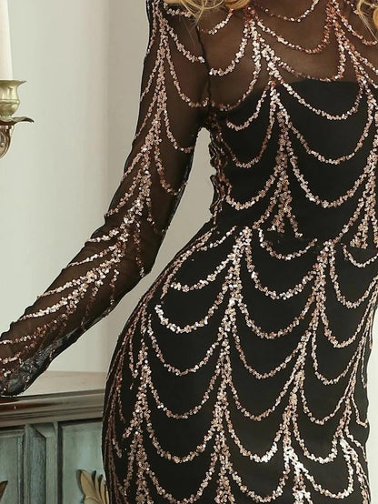 Shira Dalgalı Kokteyl Maxi Elbisesi