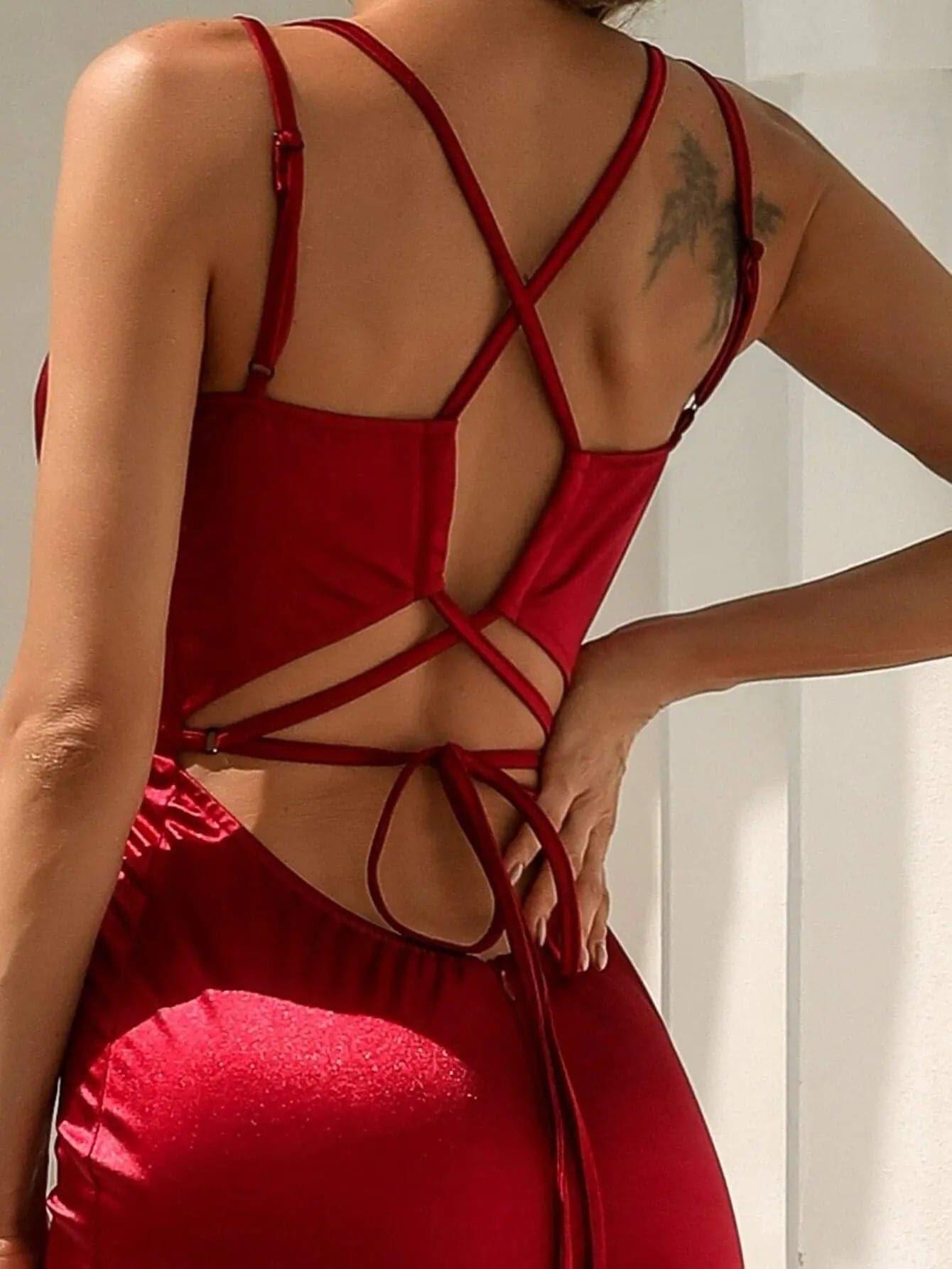 Viveka Saten Balık Kesim Maxi Elbise