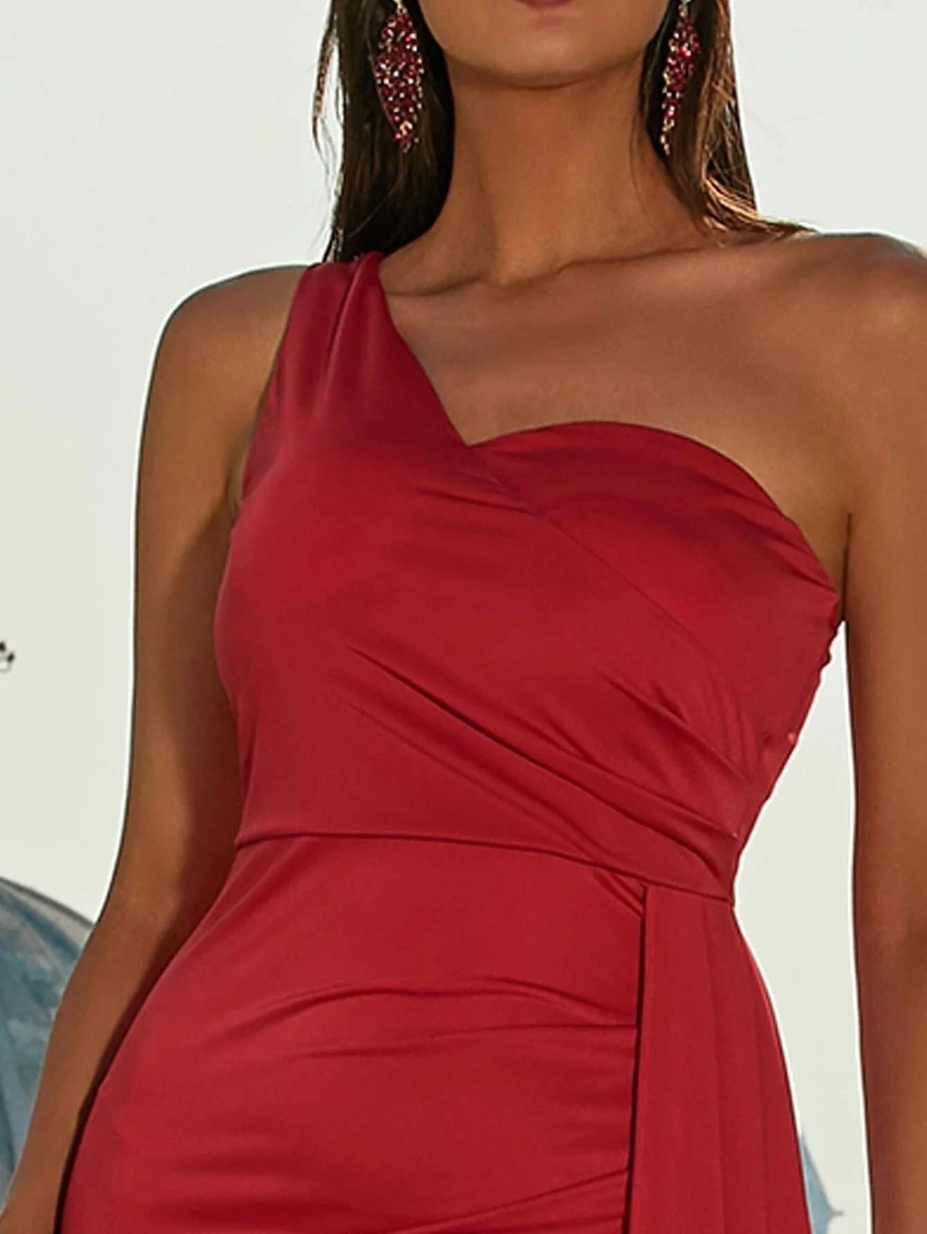 Cassia Drapeli Yan Balık Kesim Maxi Elbise