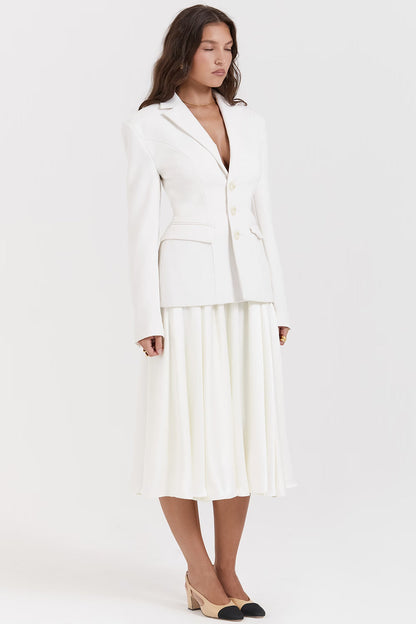 Sariah Fildişi Konturlu Özel Dikim Blazer