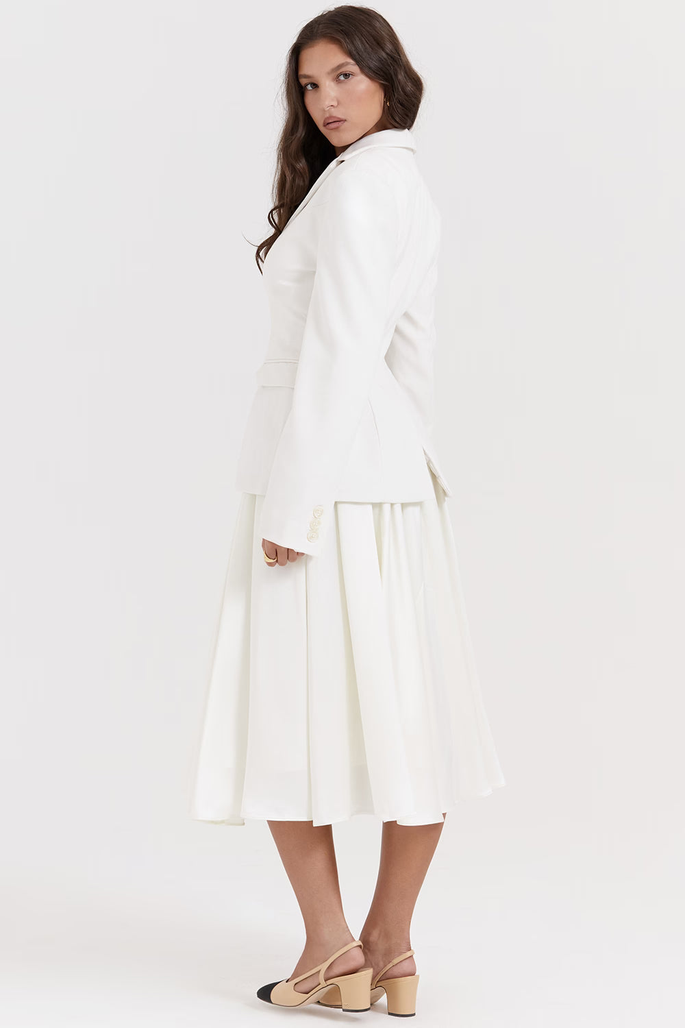 Sariah Fildişi Konturlu Özel Dikim Blazer