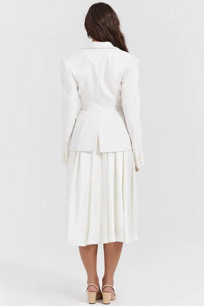 Sariah Fildişi Konturlu Özel Dikim Blazer