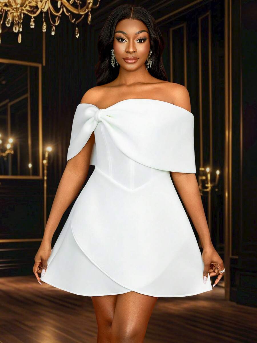 Emily Mini Elbise - Fildişi