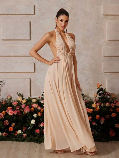Soleil Halter Maxi Elbise