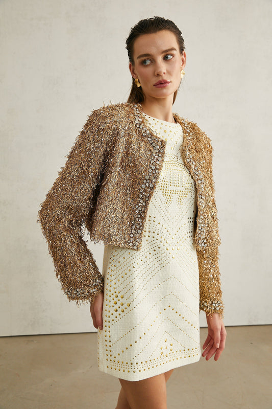 Bérénice Kristal Süslemeli Püsküllü Ceket