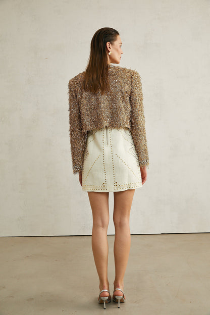 Bérénice Kristal Süslemeli Püsküllü Ceket