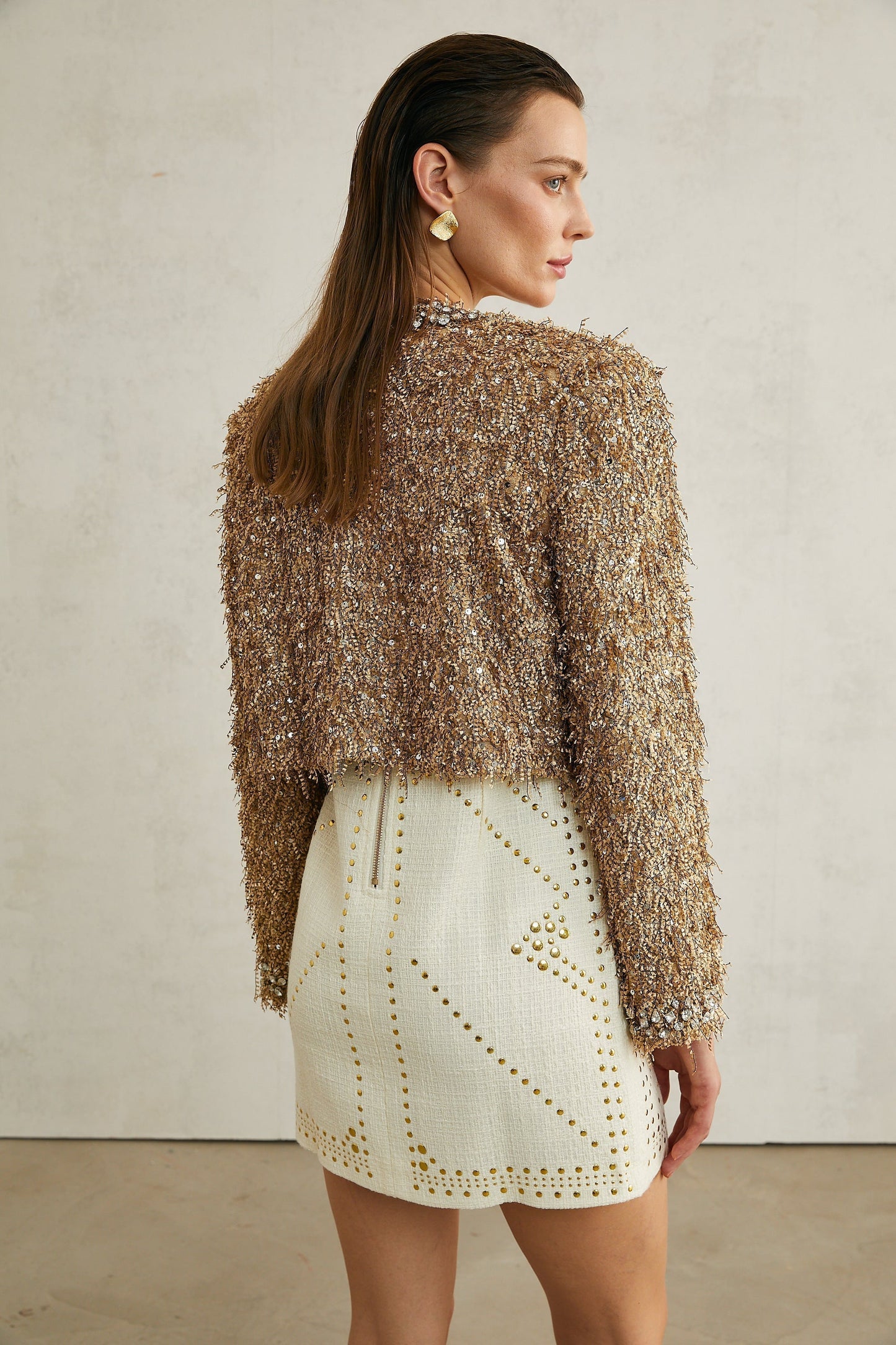 Bérénice Kristal Süslemeli Püsküllü Ceket