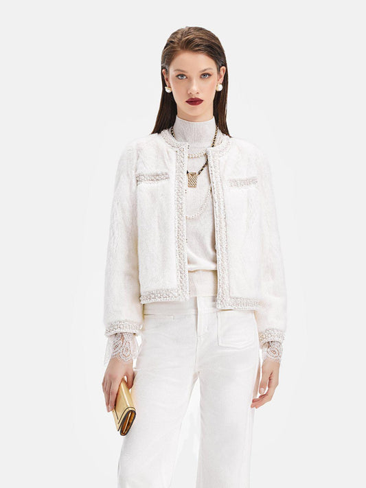 İnci Detaylı Şık Kısa Ceket