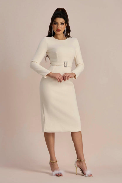 Roberta Pelerinli Uzun Kol Elbise Midi Takım