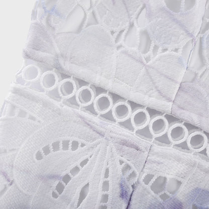 Blanche Dantel Cut-Out Midi Elbise
