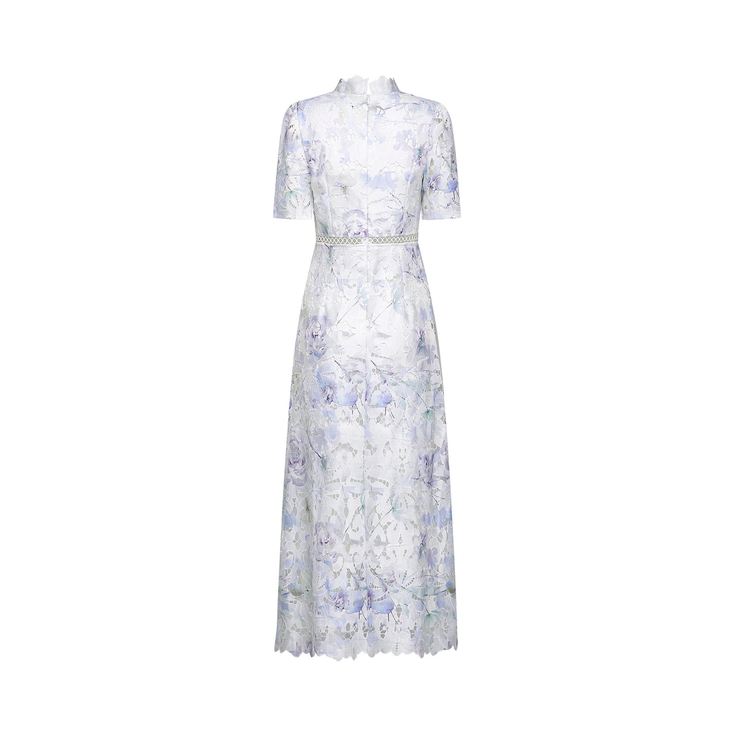 Blanche Dantel Cut-Out Midi Elbise