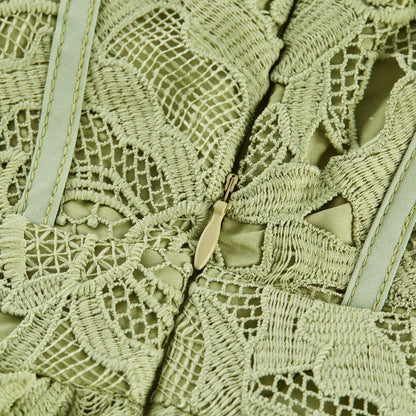 Inès Dantel Cut-Out Midi Elbise